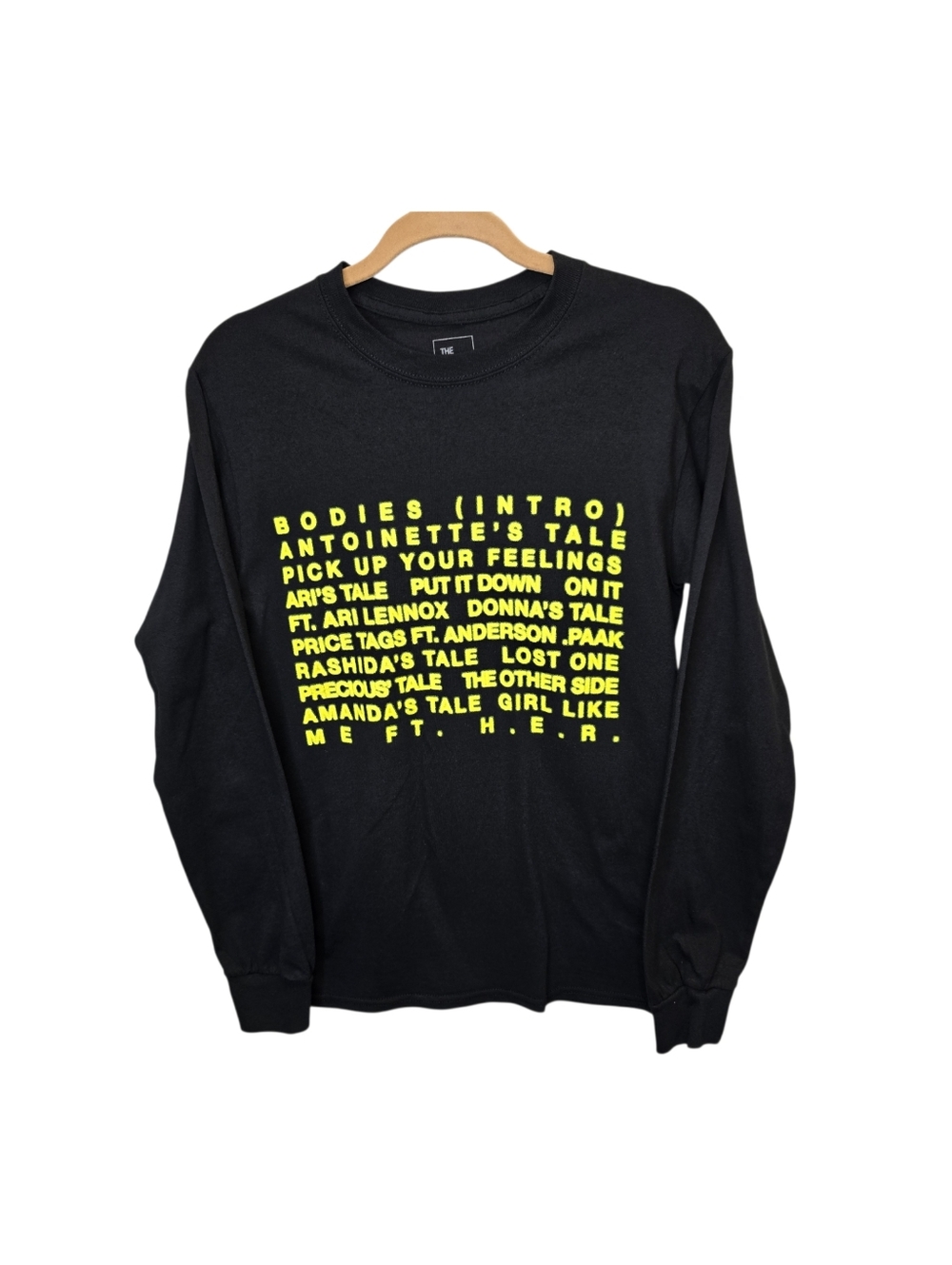 Jazmine Sullivan Women's S Heaux Tales Setlist Black Long Sleeve Sweatshirt